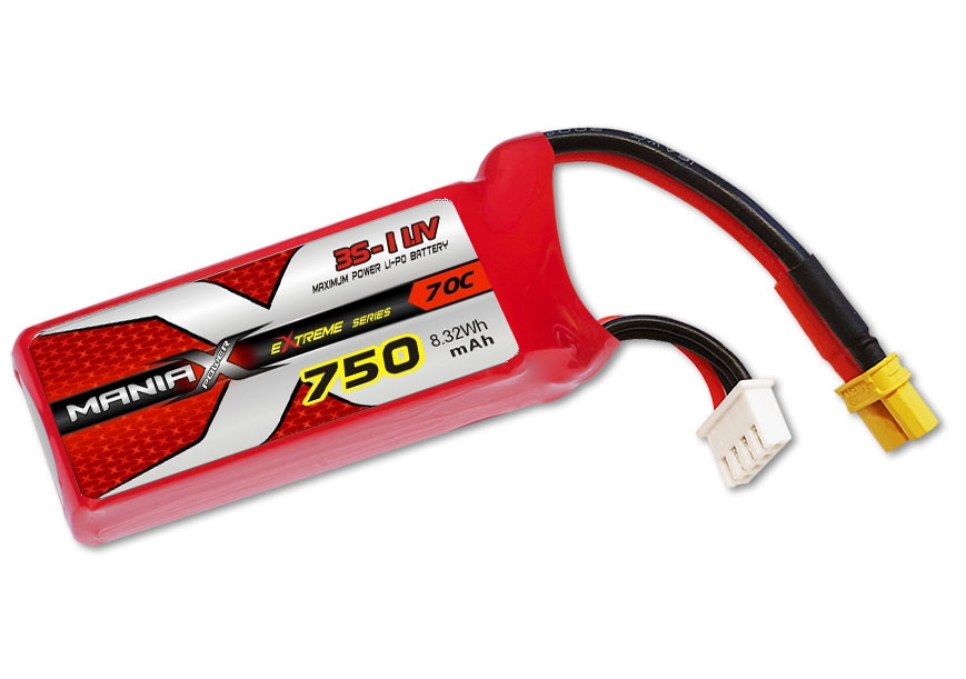 ManiaX 3S 11.1V 750mAh 70C XT30 Lipo Battery (for Goosky S2/M2 EVO)