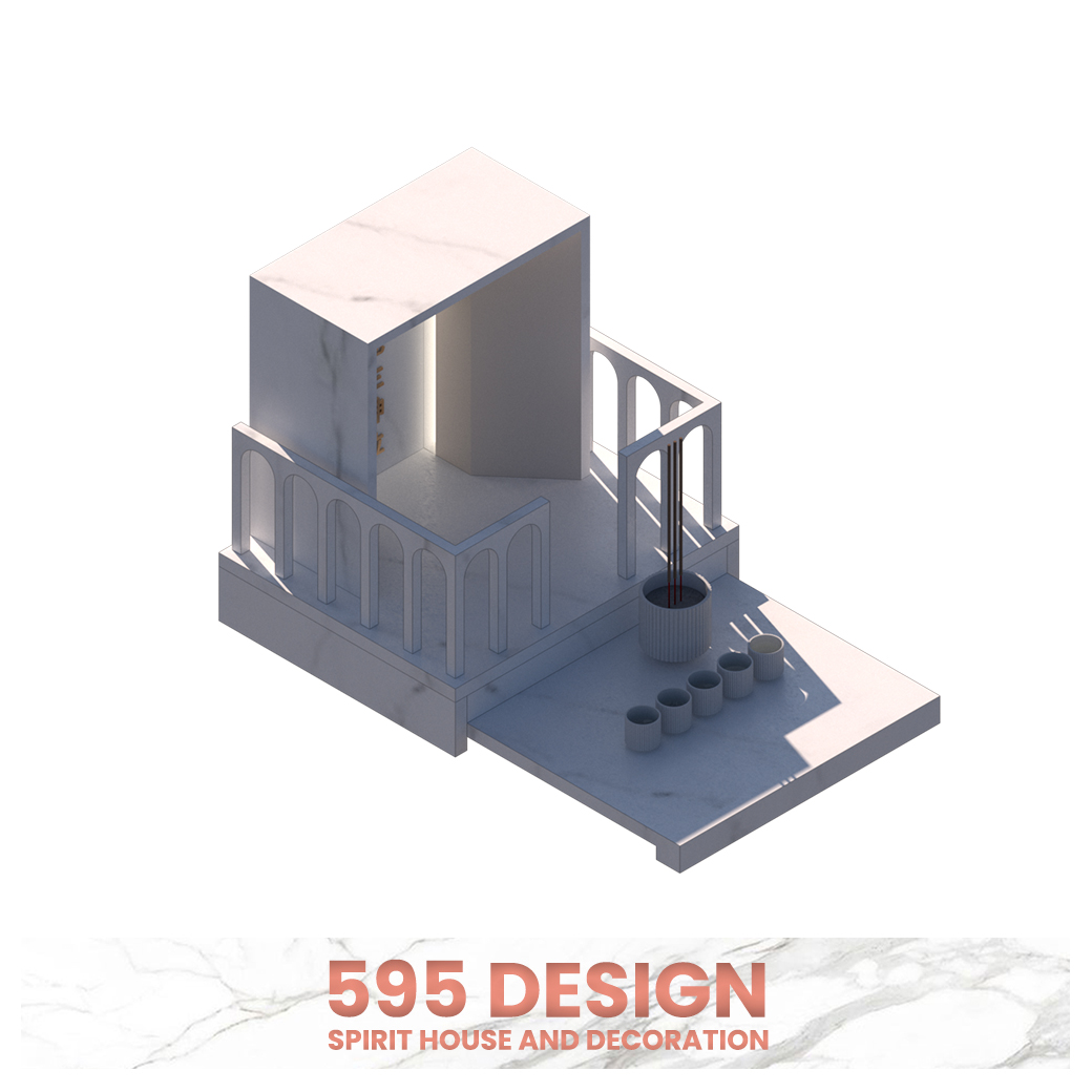 ตี่จู้เอี๊ยะ : modern arch พาเธนอน ขนาด24นิ้ว สีหินอ่อนขาว เอเธนส์