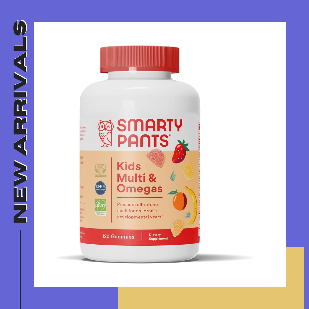 SmartyPants Kids Multivitamin Gummies: Omega 3 Fish Oil (EPA/DHA), Vitamin D3, C, Vitamin B12, B6, A, K & Zinc for Immune Support, Biotin, Gluten Free, Three Fruit Flavors, 120 Count (30 Day Supply) Visit the SmartyPants Store