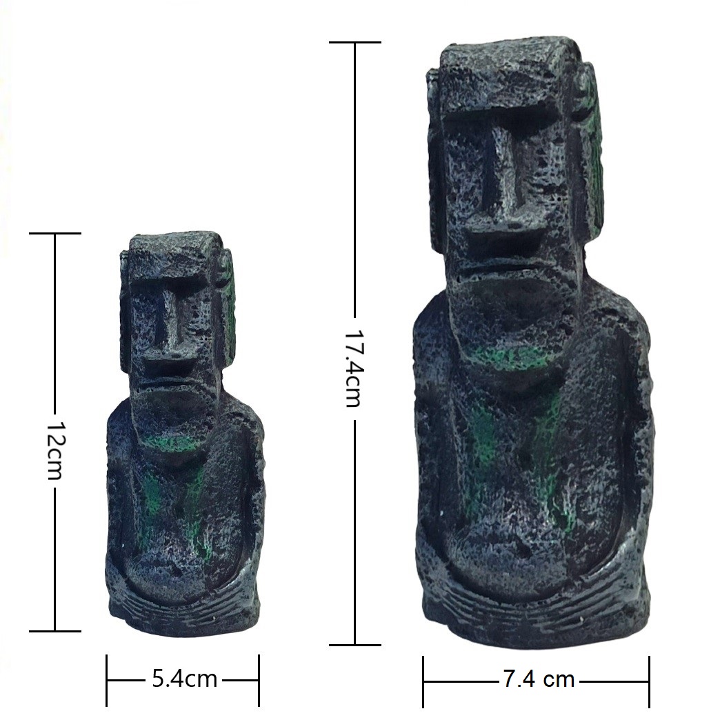 อีสเตอร์ โมอาย Moai Easter Island(เรซินโมอายเกาะอีสเตอร์ สำหรับตกแต่งตู้ปลา ลวดลายหินธรรมชาติ เพิ่มความสวยงาม)