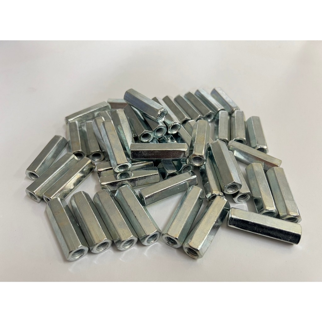 ข้อต่อสตัด (Nut Coupling) เหล็กชุบซิงค์ ขนาด 1/4"- 1/2" บรรจุแบ่งขาย