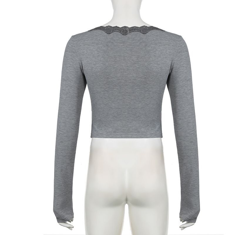 เสื้อครอป สไตล์เกาหลี รุ่นแขนยาว รหัส CN2745