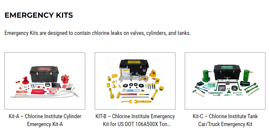 KIT-B – Chlorine Institute Emergency Kit for US DOT 106A500X Ton Containers