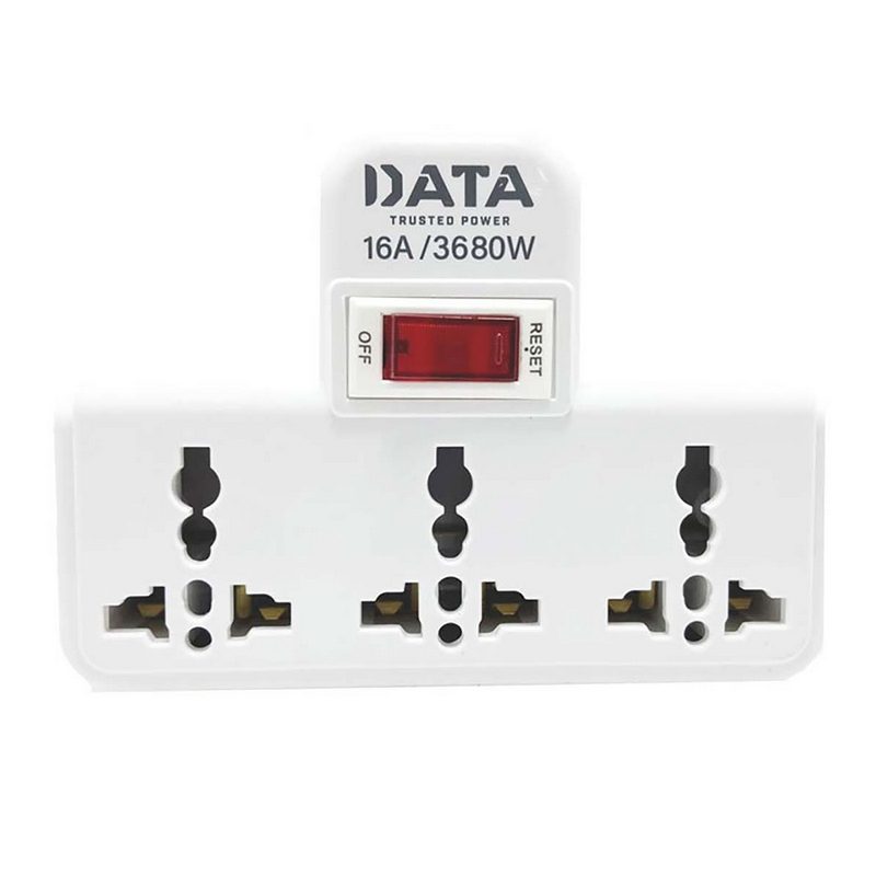 DATA รุ่น AD365 เต้ารับ 3ขา 3ช่อง 1 สวิทซ์ 16A