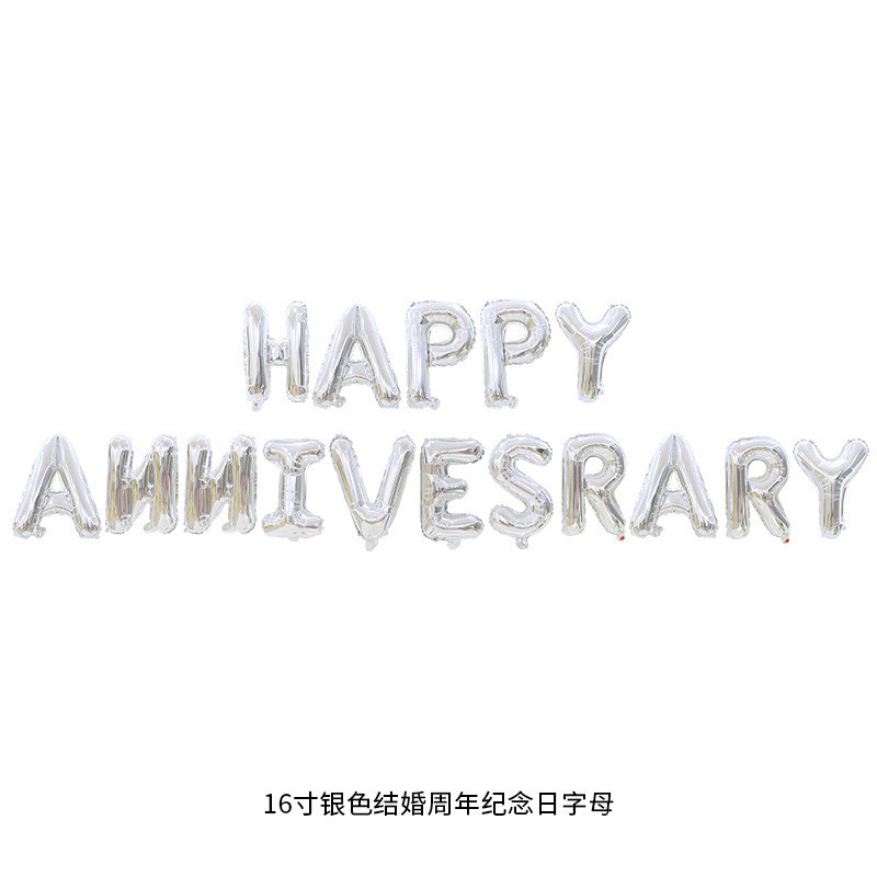 ลูกโป่งตัวอักษร Happy Annivesraryสุขสันต์วันครบรอบ