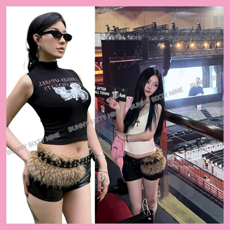 เข็มขัด คาวบอย แต่งขนนุ่มฟู ยอดฮิต พร้อมส่งในไทย