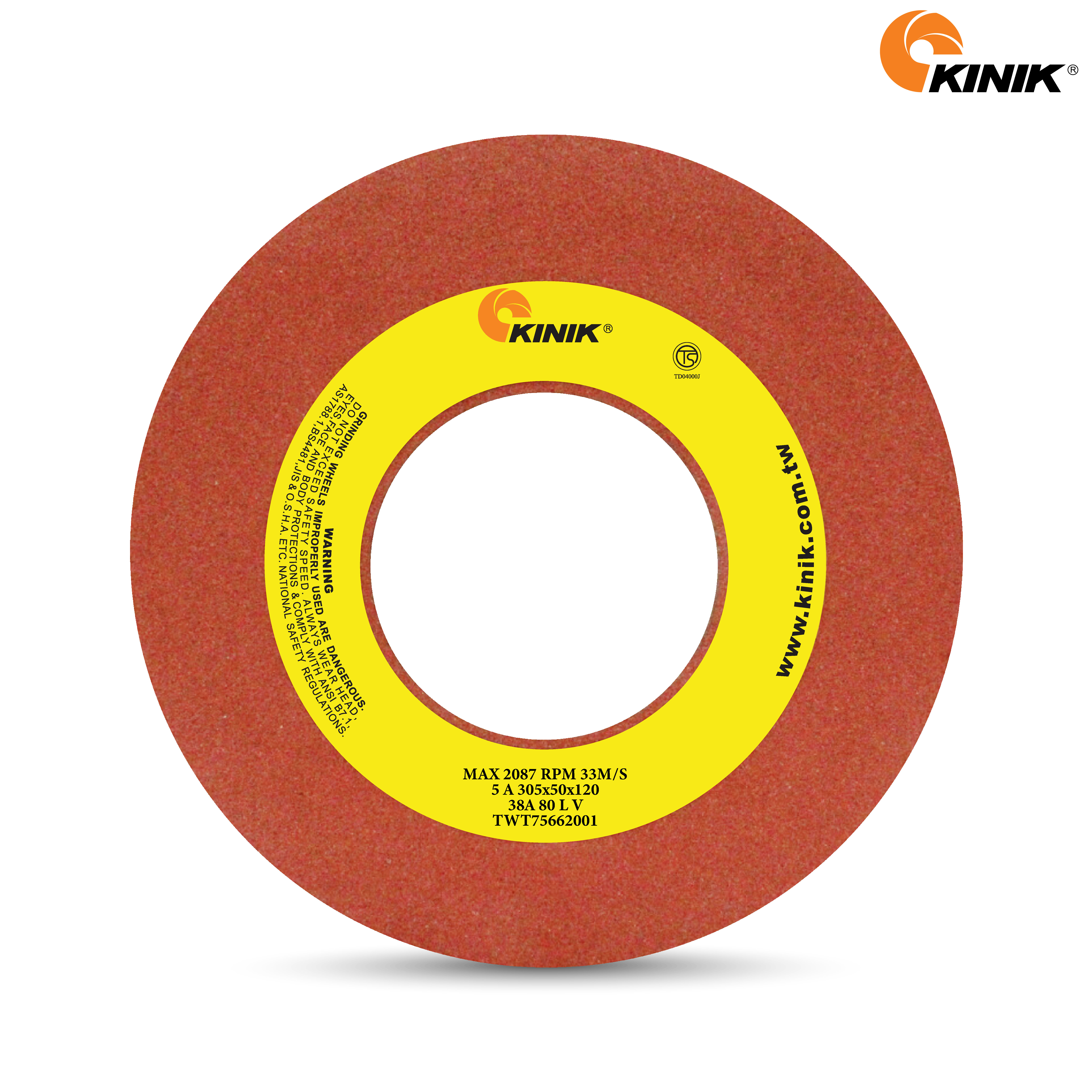 หินเจียร KINIK 38A80LV5A 305x50x120 mm.