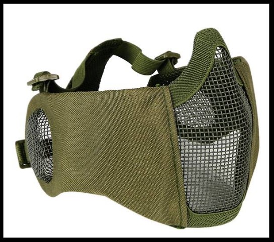 หน้ากากตะแกรงผ้า ครึ่งหน้า มีที่ปิดหู