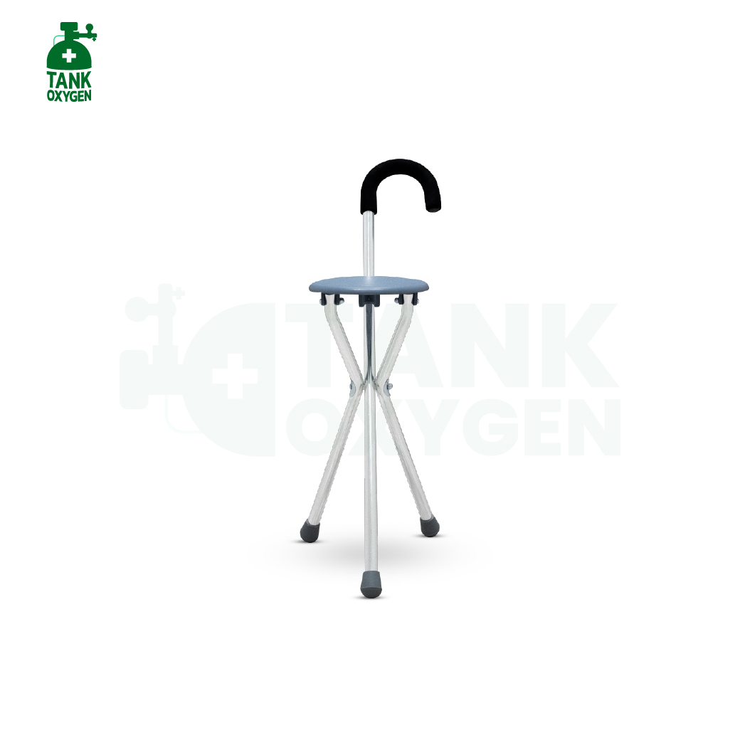 Aluminium Crutch Chair ไม้เท้าเก้าอี้อลูมิเนียม พับได้ นั่งได้