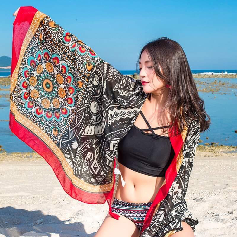 ผ้าคลุมไหล่ สไตล์โบฮีเมียน สวยมาก!!🧣พร้อมส่งในไทย