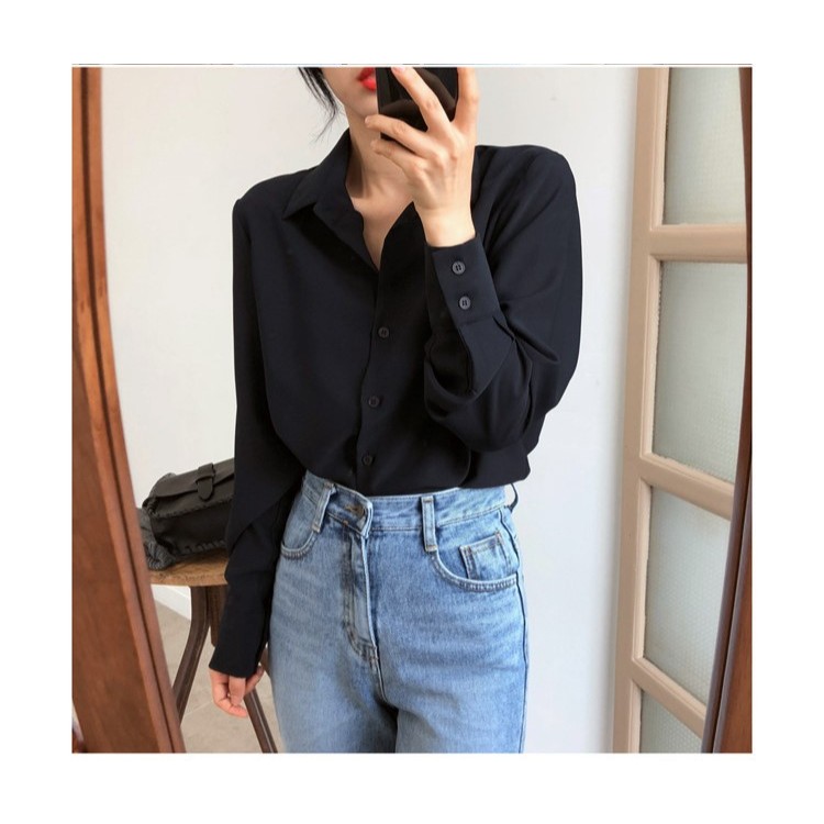 เชิ้ตดำ เสื้อเชิ๊ต รุ่นกระเป๋าหน้า รหัส TS904