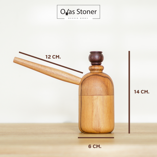 ตุ้งก่า บ้องไม้สัก ทรงกลม ไซส์ เล็ก -Teak wood bubbler - Mini - ไม่มีค่าจัดส่งเพิ่ม