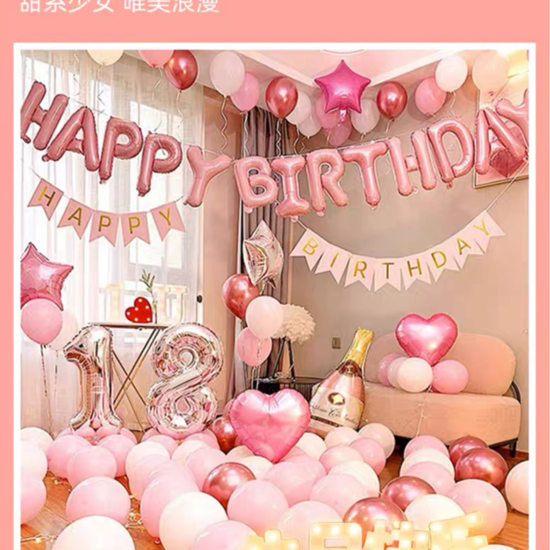 ลูกโป่ง อักษร Happy Birthday เเบบตามรูป ตกเเต่งงาวันเกิด