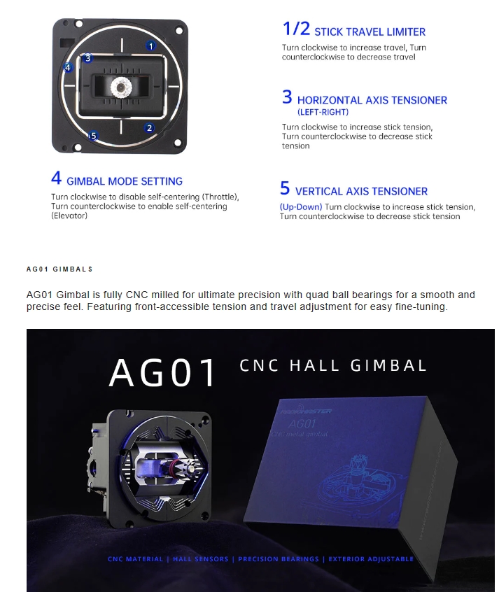 Radiomaster TX16S Mark II 4in1 ELRS Gimbal V4 AG01 และรุ่น MAX Carbon