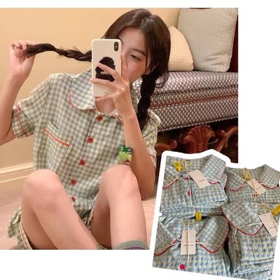 ชุดนอน Set2 ชิ้น สก็อต น้ำเงิน-เหลือง SL016