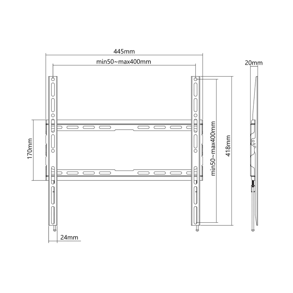 Manhattan รุ่น 462396 ขาแขวนทีวีติดผนัง 32" to 70" Fixed TV Wall Mount