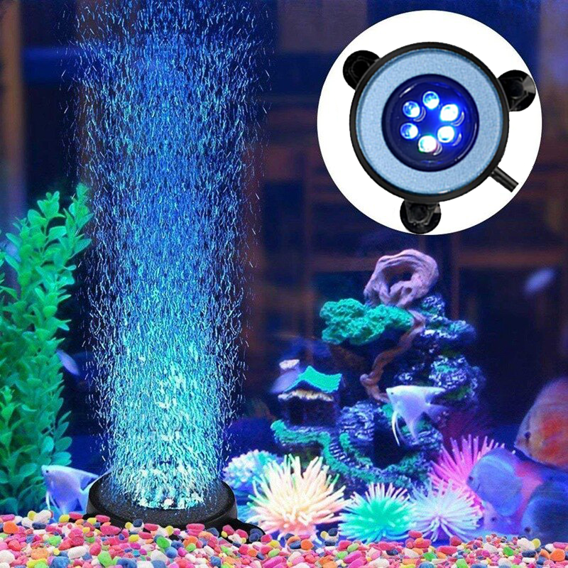 LED LIGHT NANO AIR STONE(หัวทรายนาโน พร้อมไฟLED สลับสีได้ ฟองลมละเอียด เปล่งประกายตามสีไฟ ใช้ตกแต่งและเพิ่มออกซิเจนในน้ำ)