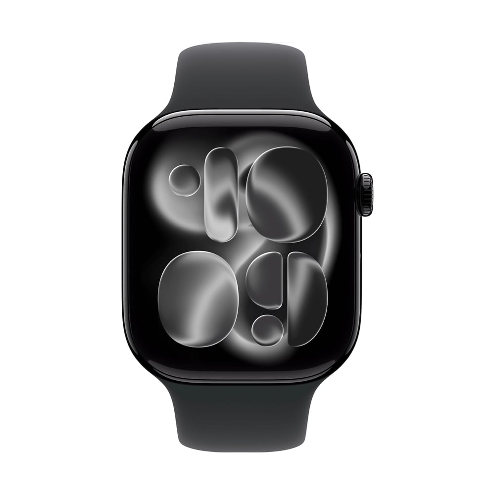 Apple Watch Series 11 GPS 46mm Jet Black Aluminium with Black Sport Band - M/L