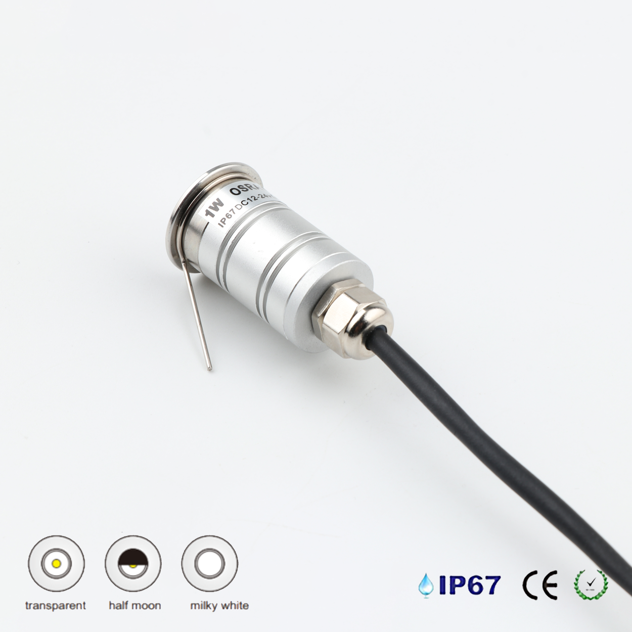 โคมไฟฝังพื้น Inground Up light Round 304 Stainless Steet + Aluminum lamp body LED 1W DC12V-24V IP67