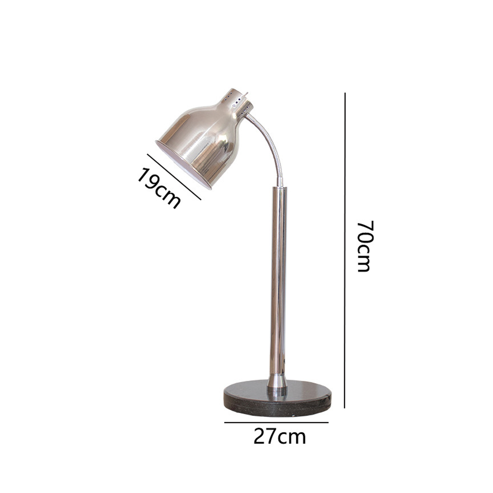 โคมไฟตั้งโต๊ะอุ่นอาหาร Table Heating lamp Food Buffet (Adjustable), Metal + marble E27x1 Max 300W (BF03)