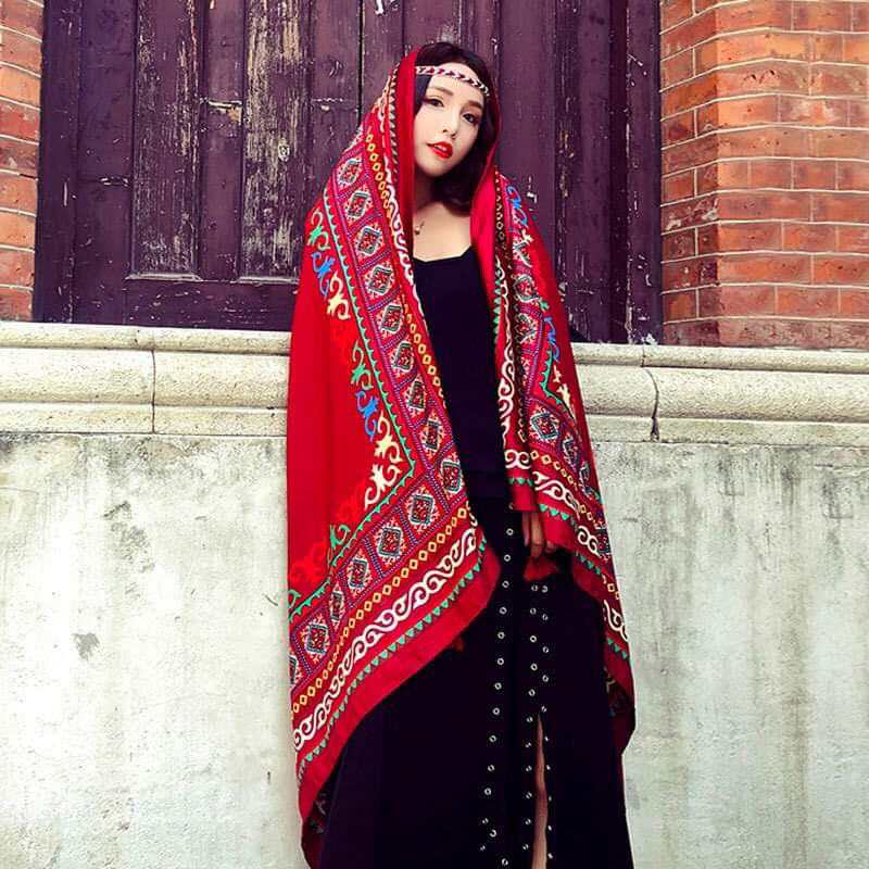 ผ้าคลุมไหล่ สไตล์โบฮีเมียน สวยมาก!!🧣พร้อมส่งในไทย