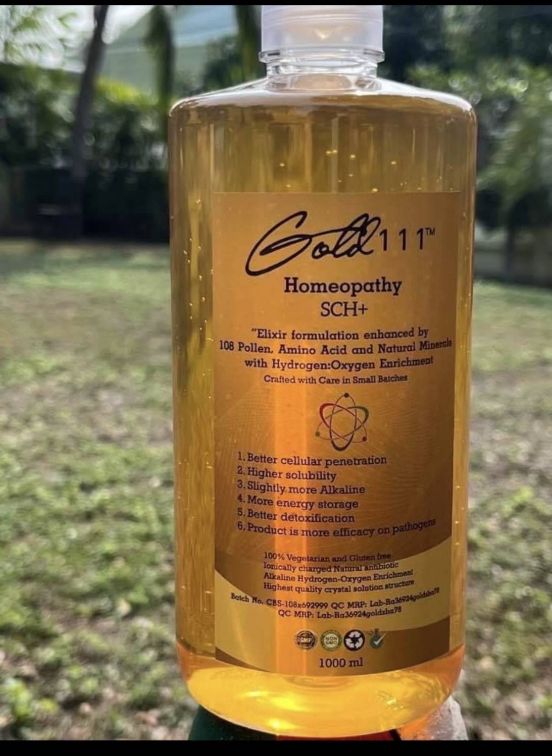 Gold111 Homeopathy SCH+ 1000ml. เสริมแร่ธาตุ อะมีโน ด้วยเกสร108ชนิด