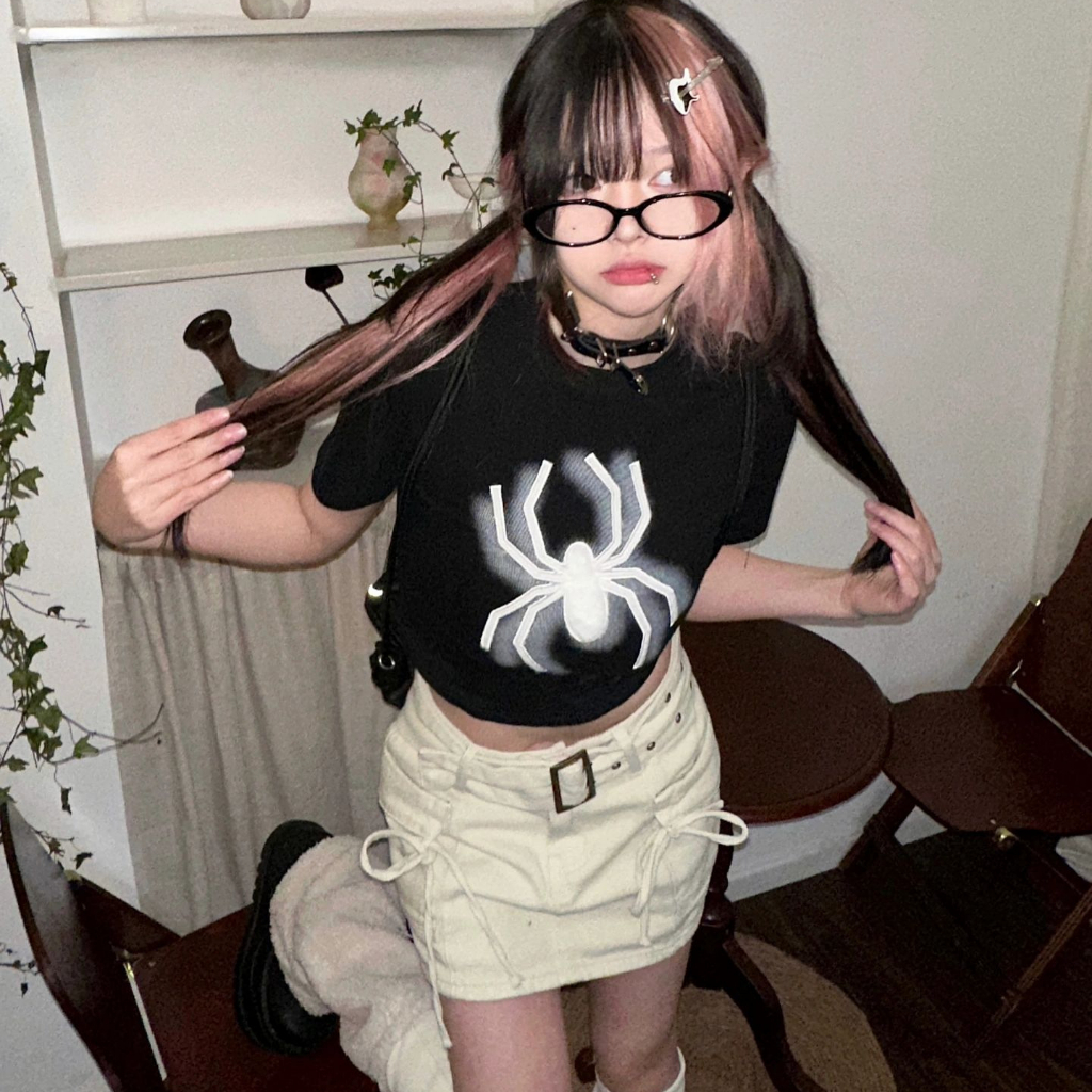 แมงมุม เสื้อครอป 3D รหัส CN0208