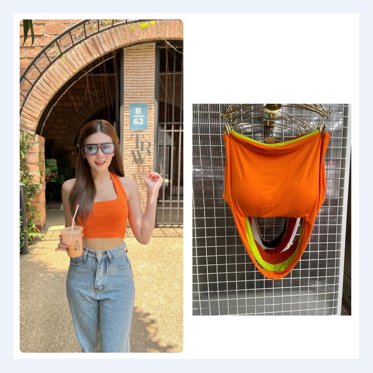 เสื้อสายเดี่ยว เสื้อครอปแฟชั่น สินค้าพร้อมส่ง