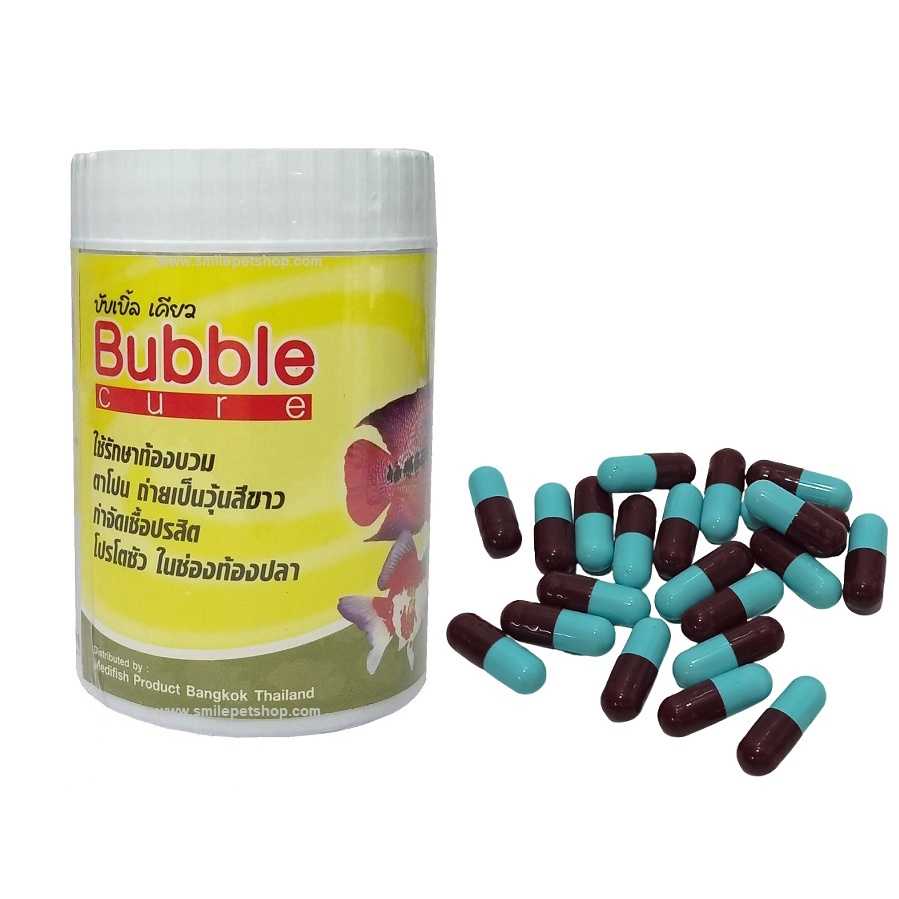 Bubble Cure (ยารักษาโรคปลาสวยงาม ท้องบวม ตาโปน ถ่ายเป็นวุ้น กำจัดปรสิต ภายในช่องท้องปลา)
