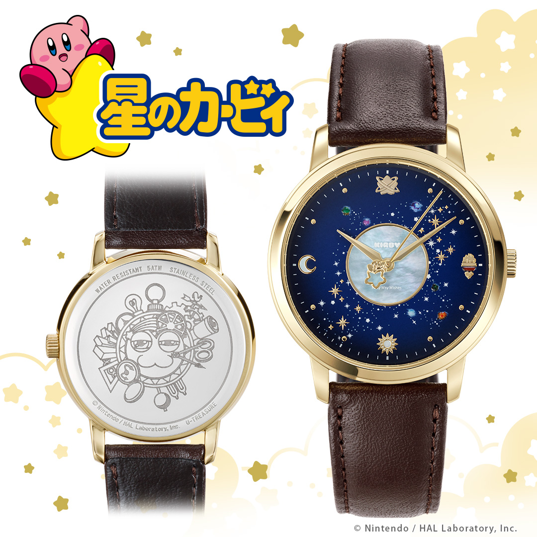 นาฬิกา เคอร์บี้ กาแลกซี่ ทางช้างเผือก Kirby of the Stars Milky Way Wishes / Watch 36mm Ver. Gold × belt color Brown 星のカービィ 腕時計