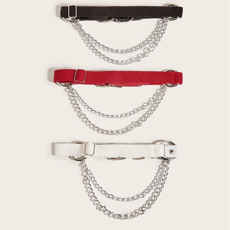 โซ่ตกแต่งจุดต้นขา Dark Cool เข็มขัดแต่งต้นขา Lolita สไตล์ Harajuku สาว Punk Rock CG022