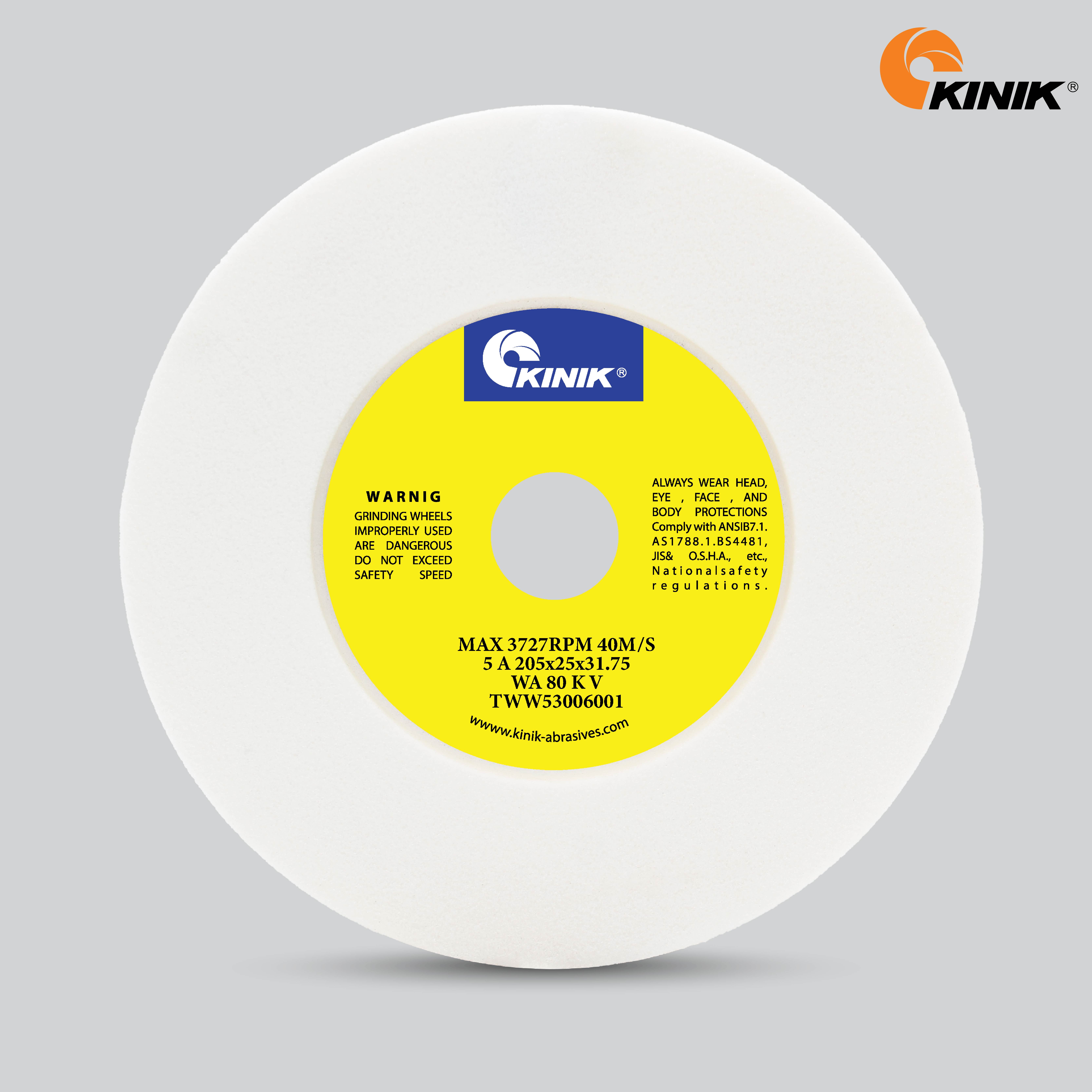 หินเจียร KINIK WA80KV5A 205x25x31.75 mm.