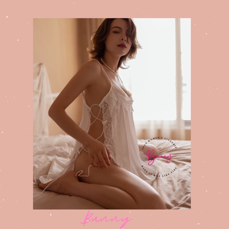 ชุดนอนเซ็กซี่ ชุดนอนไม่ได้นอน ผ้าซาติน💥พร้อมส่ง💥 X1988-F