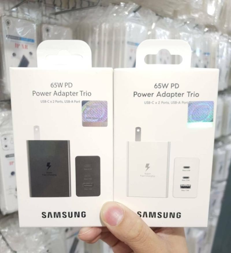 หัวชาร์จ Samsung 65W PD Adapter Trio USB-C x 2,USB-A