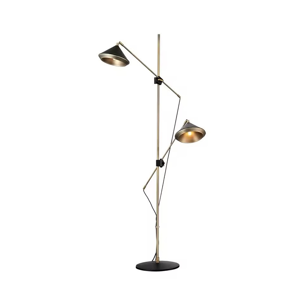 โคมไฟตั้งพื้นโมเดิร์นปรับองศาได้ Adjustable metal floor lamp LED G9x2 Designer twin-head lamp