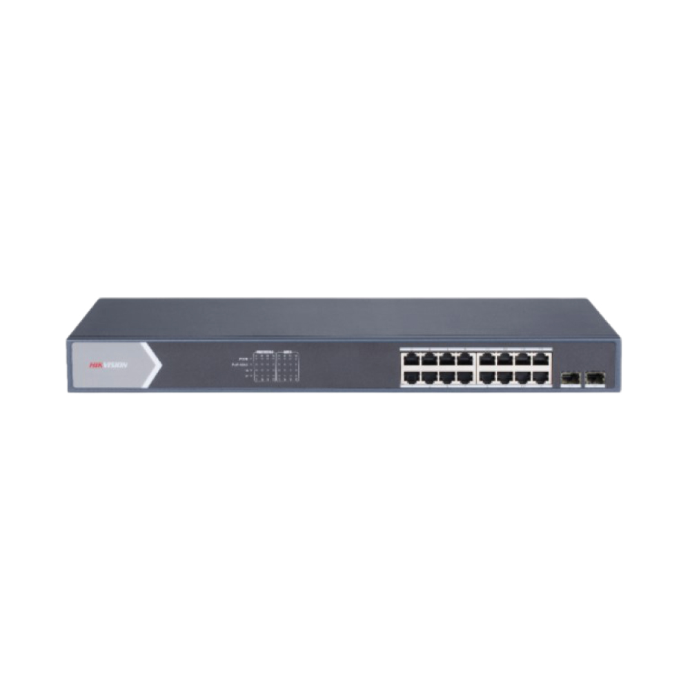 อุปกรณ์กระจายสัญญาณแบบ PoE (PoE L2 Switch) ขนาด 16 ช่อง Hikvision DS-3E1518P-SI