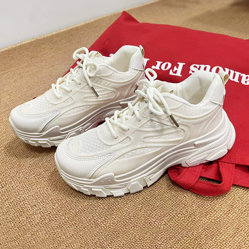 รองเท้าผ้าใบ ขอบนุ่ม เสริมพื้นยาง สูง 2 นิ้ว พร้อมส่งในไทย