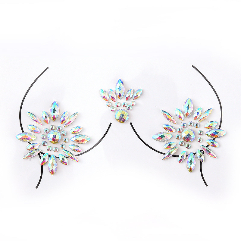 เพชรตกแต่งหน้าอก เพชรพลอย สติ๊กเกอร์ ติดงานปาร์ตี้ / ตกแต่งผม / Music Festival Party / EDM