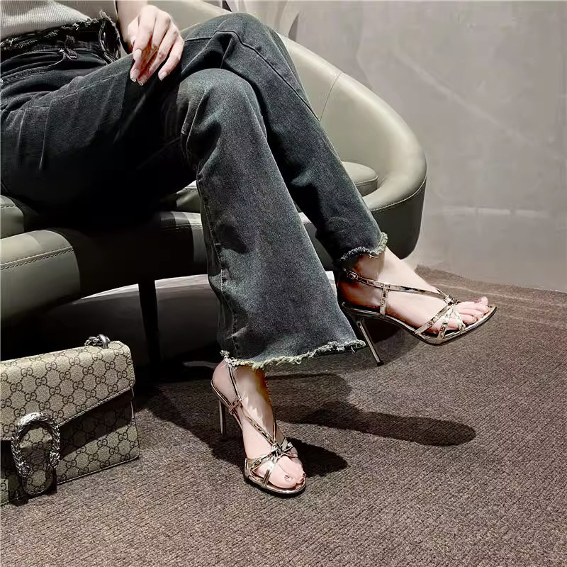 รองเท้าส้นสูง สีเมทัลลิค รองเท้าส้นเข็ม สูง 3.5 นิ้ว (SH268)