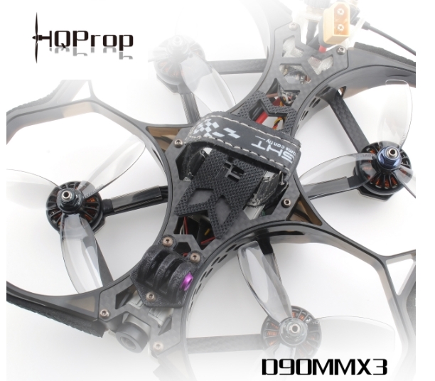 HQProp D90MMX3 for Cinewhoop Grey (2CW+2CCW)-Poly Carbonate 1ถุง 4ใบ