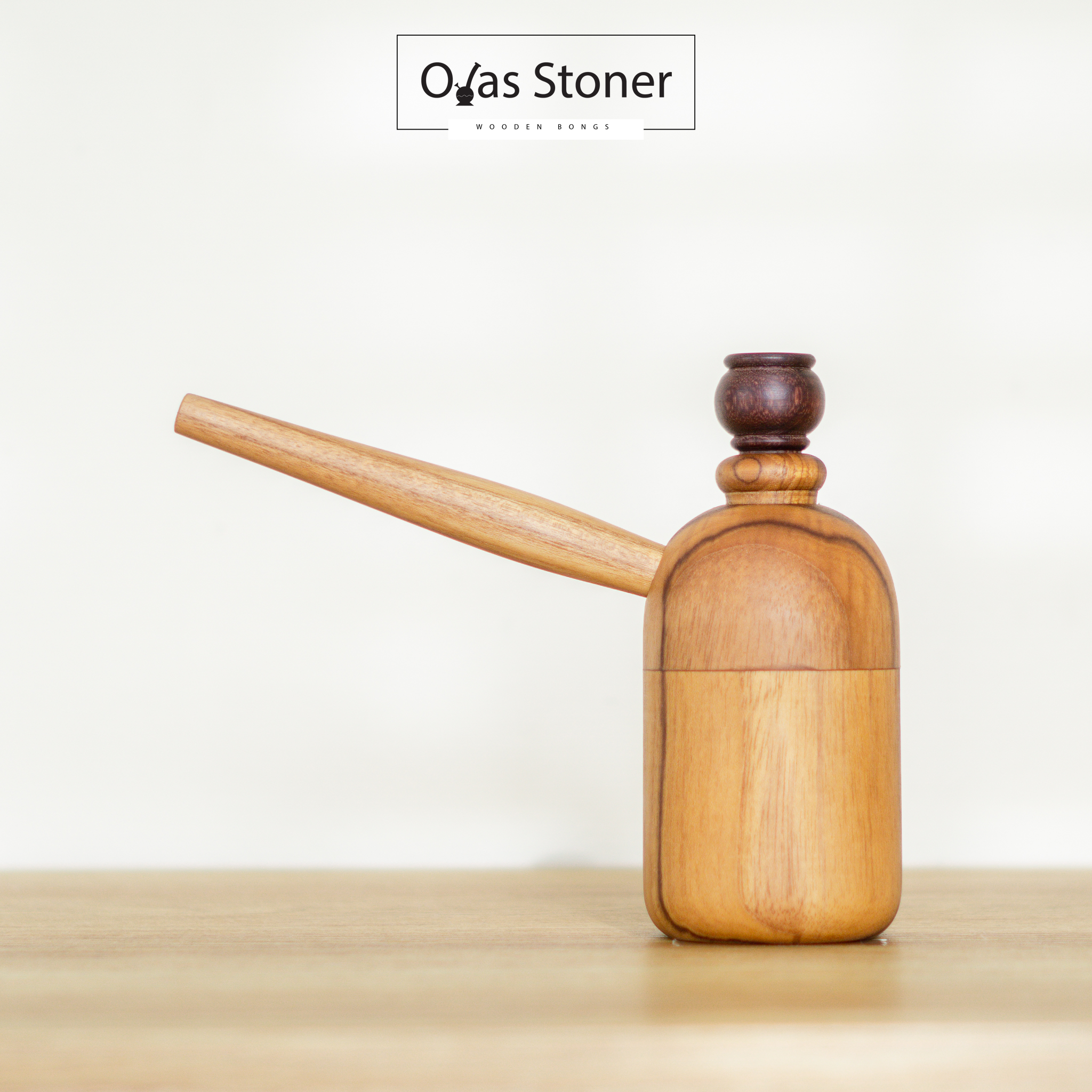 ตุ้งก่า บ้องไม้สัก ทรงกลม ไซส์ เล็ก -Teak wood bubbler - Mini - ไม่มีค่าจัดส่งเพิ่ม