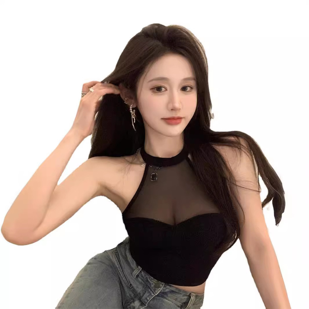 เสื้อครอปไหมพรม ซีทรู เซ็กซี่ CN47216