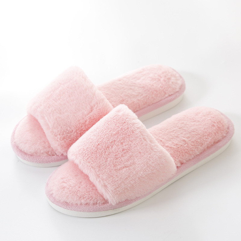 รองเท้าสลิปเปอร์ ขนนุ่ม รองเท้าเดินในบ้าน กันส้นเท้าแตก พื้นยางกันลื่น (23-28) cm พร้อมส่ง