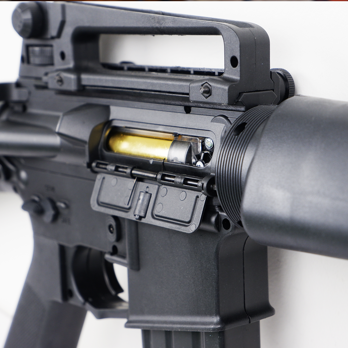 (33A1)M16A1 สีดำล้วน แรง 210FPS+ ปืนเจลไฟฟ้า ของเล่น ยิงรัวได้เท่านั้น