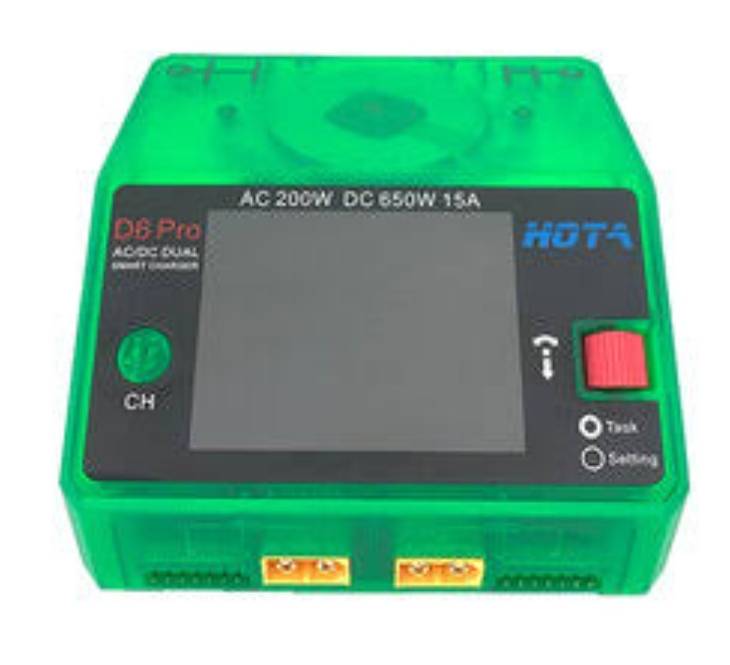 HOTA D6 Pro 325W 15A 1-6S Dual Channel AC/DC Smart Charger เครื่องชาร์จ แบตพร้อมกัน 2ก้อน 650w 15A ชาร์จไวเลส ชาร์จไฟบ้าน เสียบไฟบ้าน และ พาวเวอร์แยกได้ แรง ชาทเร็ว เต็มชัวร์