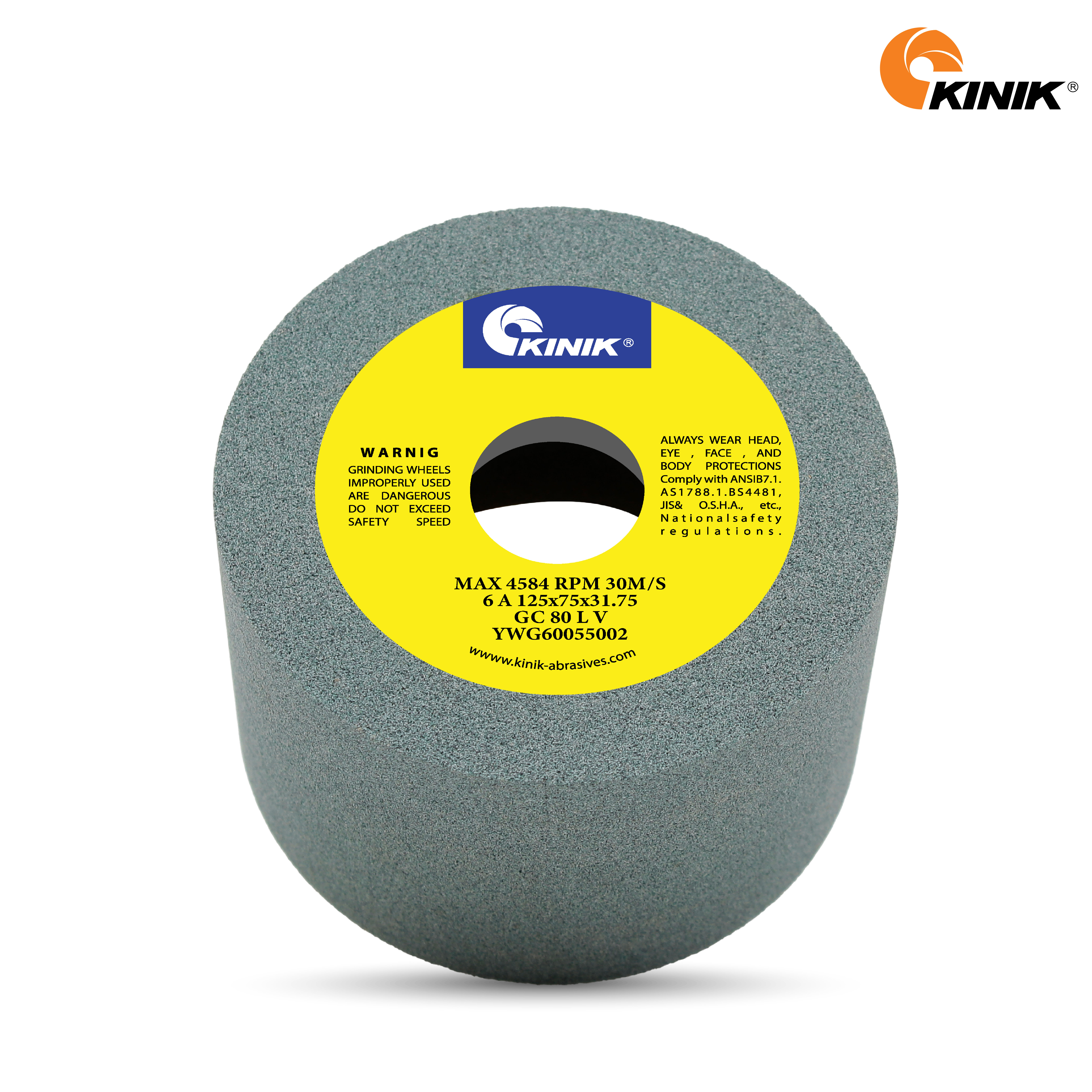หินถ้วยตรง KINIK GC80LV6A 125x75x31.75 mm.