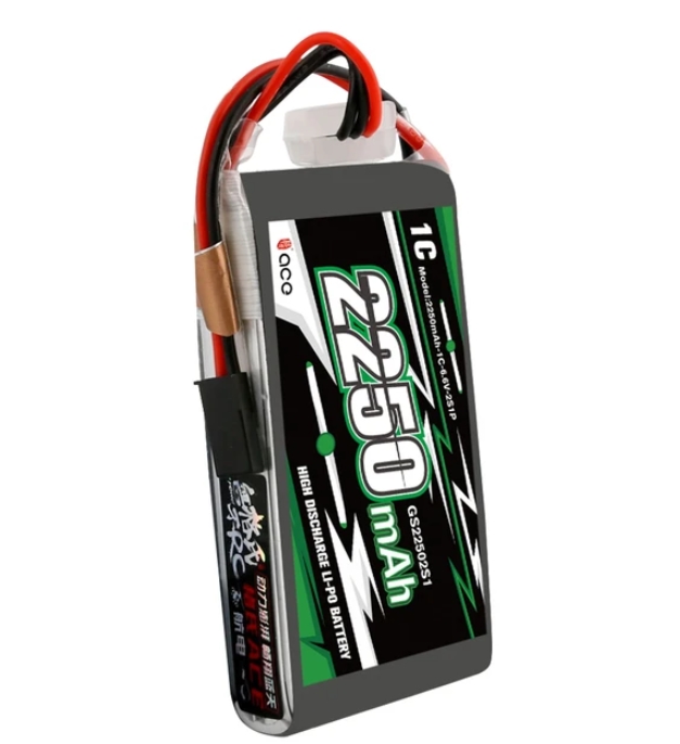 แบตใส่วิทยุ GENS ACE 6.6V 2250mAh 5C Li-FE Battery 2S1P for 18SZ 14SG 10J T8J T6J futaba radio transmitter.