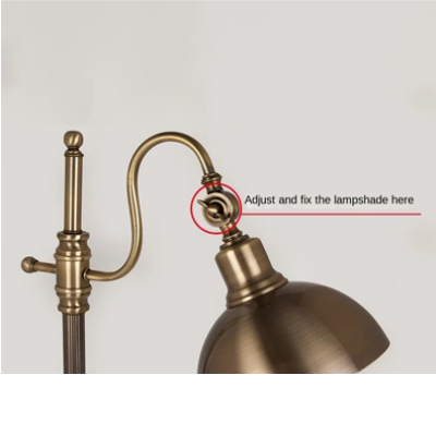 โคมไฟตั้งโต๊ะ Table lamp Steel in Gold lamp shade Adjustable E27