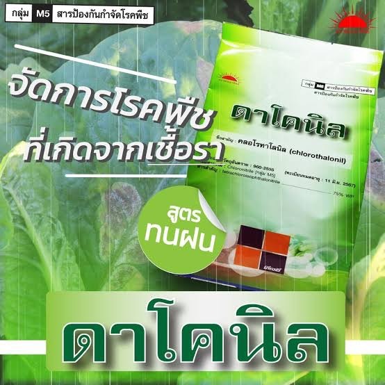 ดาโคนิล สารคลอโรทาโลนิล75% WP ขนาด 1 กิโลกรัม สารป้องกันและกำจัดโรคพืชที่เกิดจากเชื้อราในข้าว พืชผัก พืชไร่ ไม้ผล