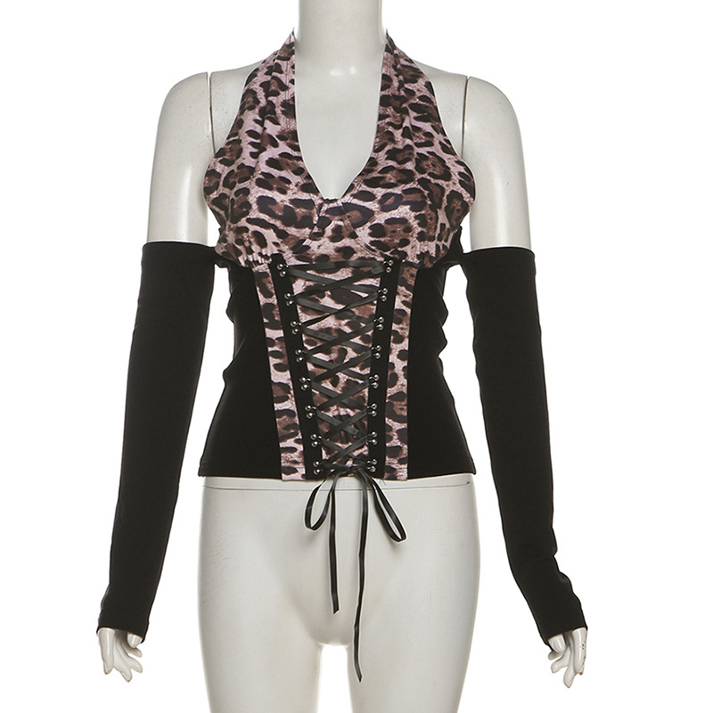 เสื้อลาย เสือดาว สุดเก๋ +ปลอกแขน GB57549 พร้อมส่งในไทย